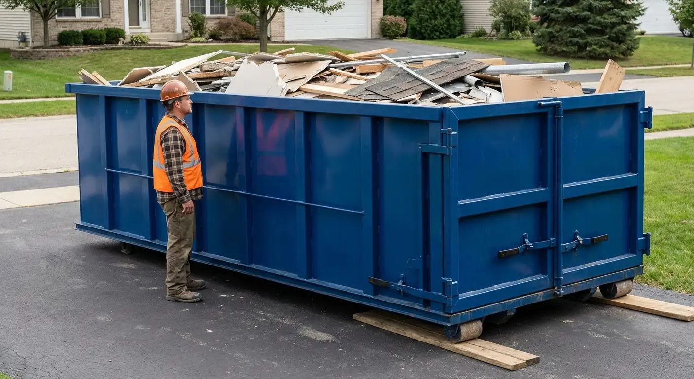 Dumpster loaded correctly to avoid overage fees in Westminster, CO