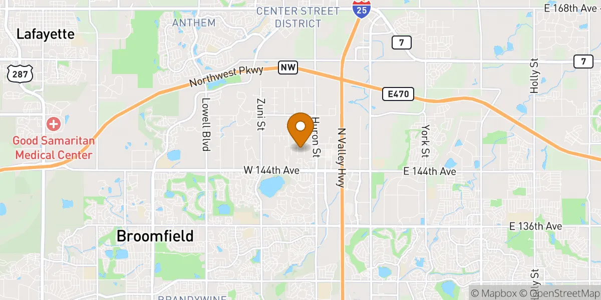 Hyland Greens neighborhood map in Westminster, CO