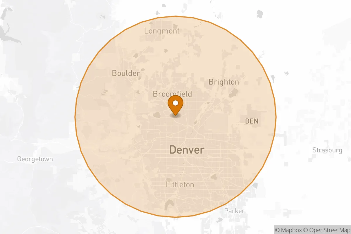 service area service area map in Westminster, CO